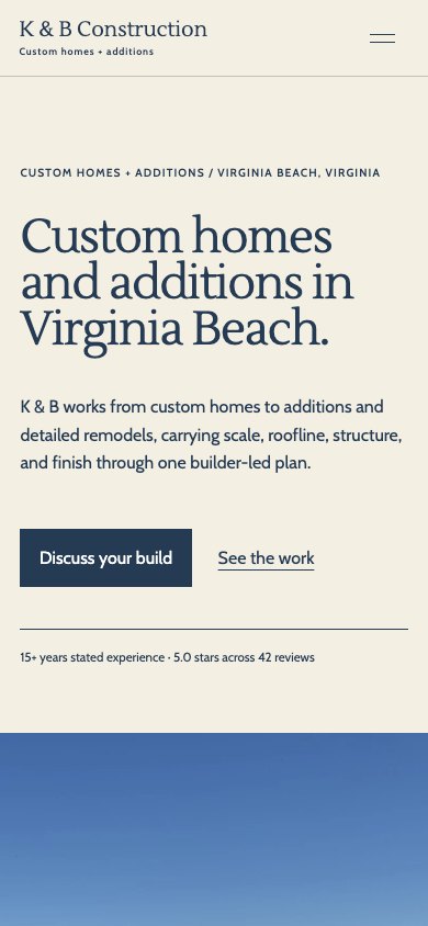 The new homepage on a phone