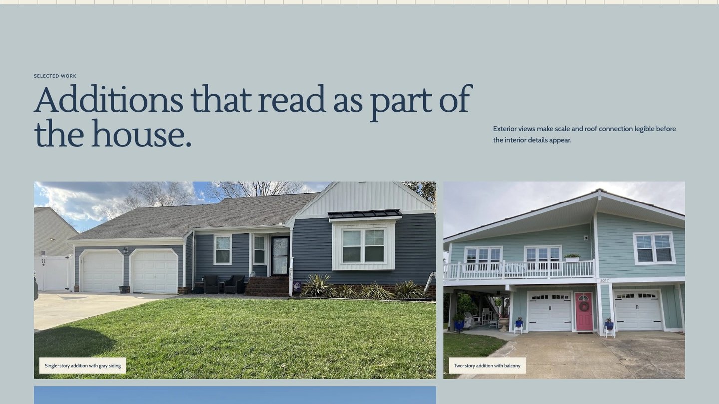 The project section of the new homepage